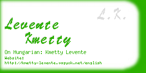 levente kmetty business card